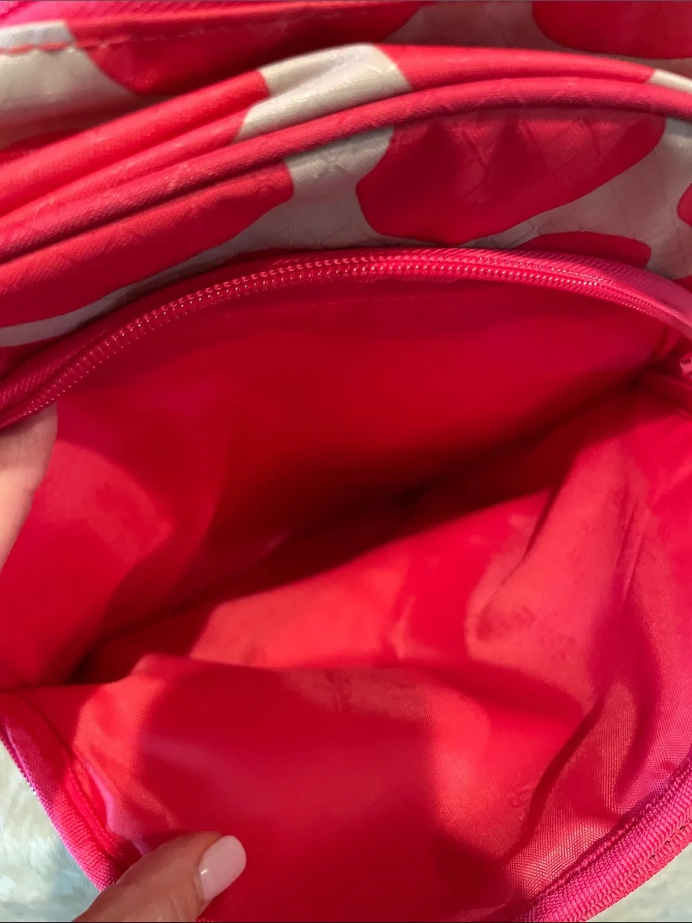 Thirty-One Her Deluxe Backpack Mod Coral Pink Polka Dot
